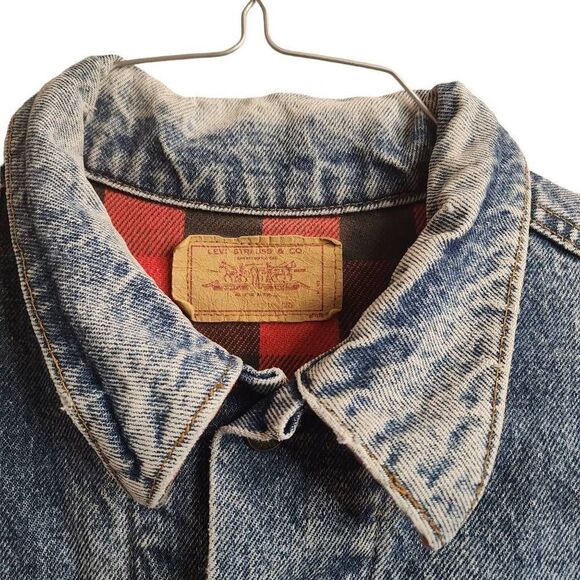 Vintage Levi's Aged Broken in Blanket Lined Dreamy Unisex Trucker Jacket 80s Siz - Picture 3 of 16